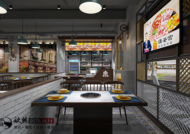 銀川韓式烤肉店設計效果圖|镹臻設計